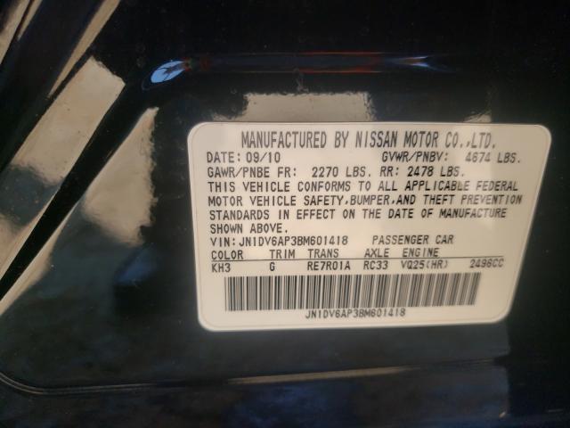 2011 INFINITI G25 BASE JN1DV6AP3BM601418