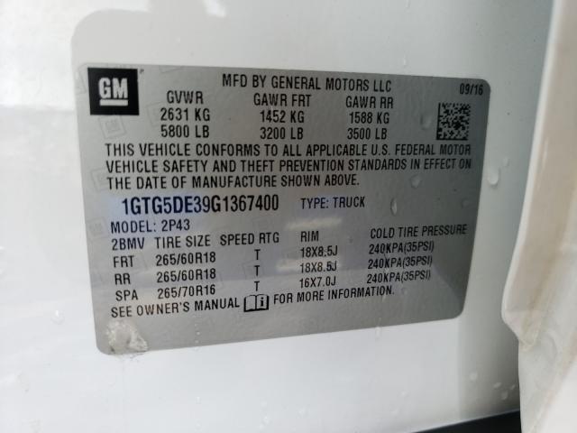 2016 GMC CANYON SLT 1GTG5DE39G1367400