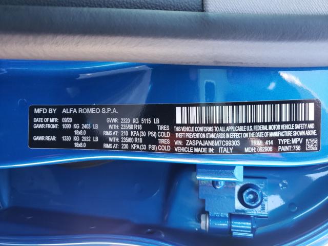 2021 ALFA ROMEO STELVIO SP ZASPAJAN8M7C99303