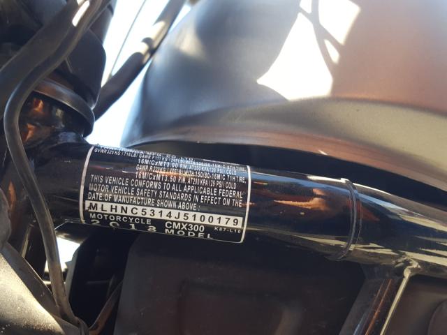 2018 HONDA CMX300 MLHNC5314J5100179