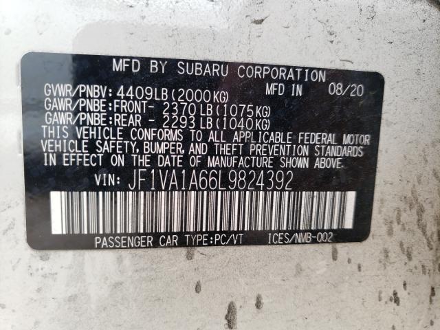 2020 SUBARU WRX JF1VA1A66L9824392