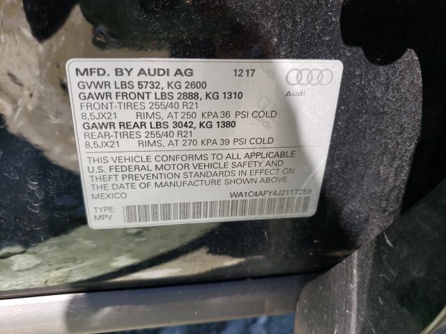 2018 AUDI SQ5 PRESTI WA1C4AFY4J2117259