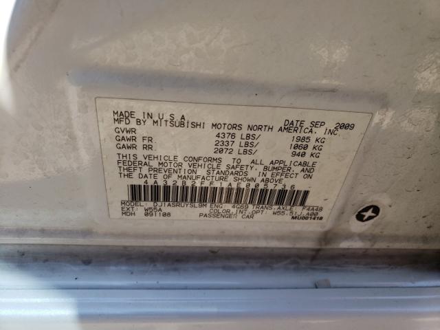 2010 MITSUBISHI GALANT FE 4A32B2FF1AE005736