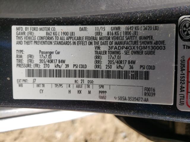2016 FORD FIESTA ST 3FADP4GX1GM130003