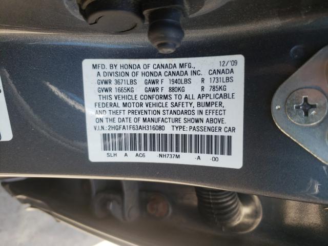 2010 HONDA CIVIC LX-S 2HGFA1F63AH316080
