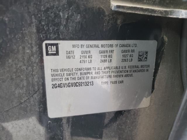 2012 BUICK REGAL GS 2G4GV5GV0C9213213