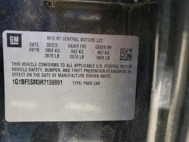 2017 CHEVROLET CRUZE PREM 1G1BF5SM3H7138891