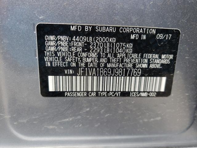 2018 SUBARU WRX JF1VA1B69J9817769