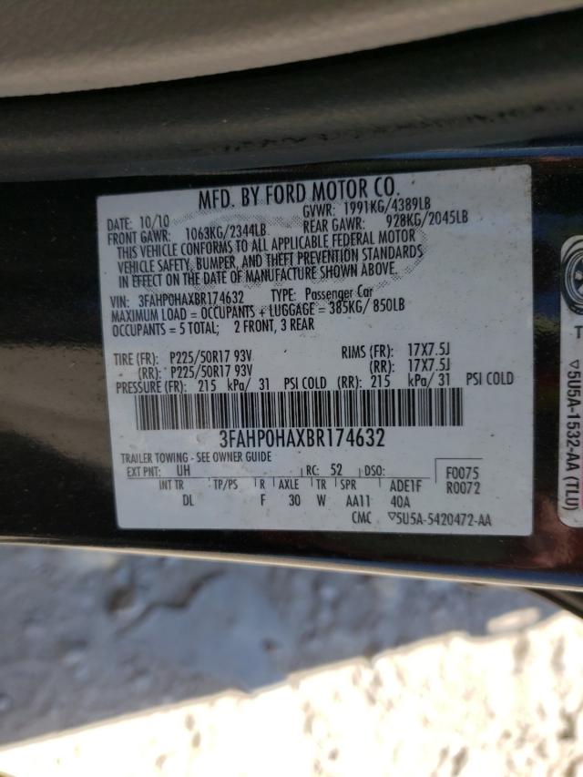 2011 FORD FUSION SE 3FAHP0HAXBR174632