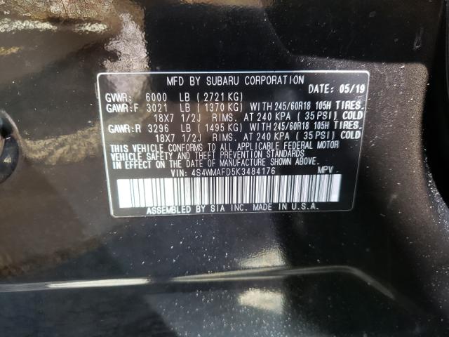 2019 SUBARU ASCENT 4S4WMAFD5K3484176