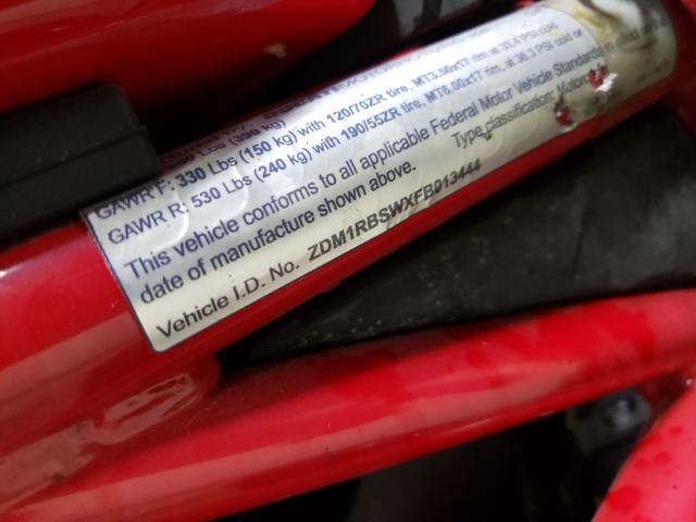 2015 DUCATI MONSTER 12 ZDM1RBSWXFB013444