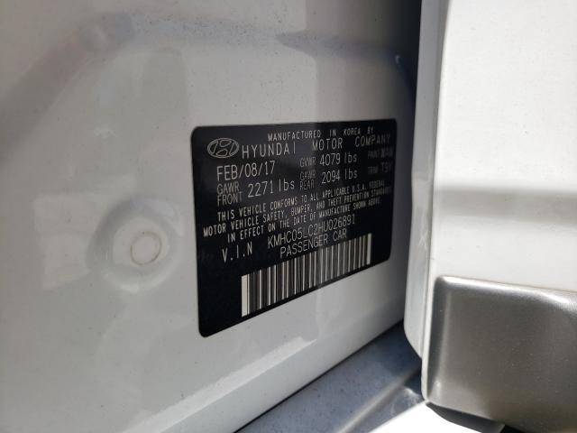 2017 HYUNDAI IONIQ LIMI KMHC05LC2HU026891