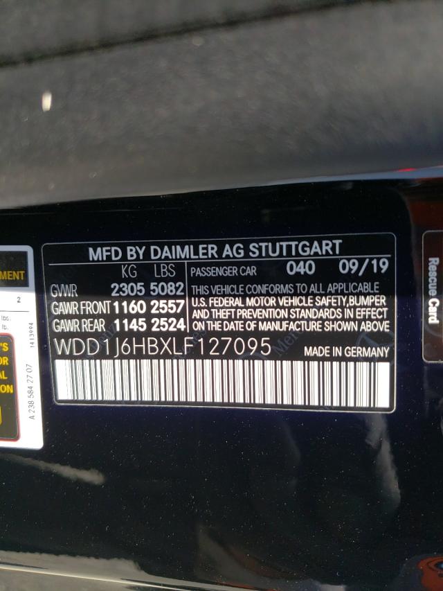 2020 MERCEDES-BENZ E 450 WDD1J6HBXLF127095