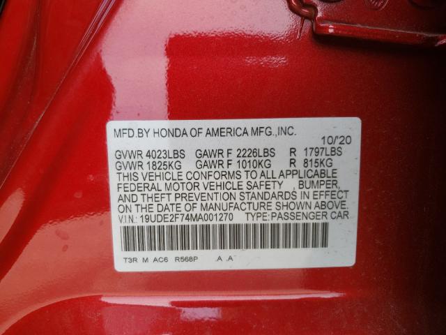 2021 ACURA ILX PREMIU 19UDE2F74MA001270