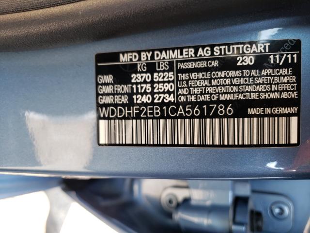 2012 MERCEDES-BENZ E 350 BLUE WDDHF2EB1CA561786