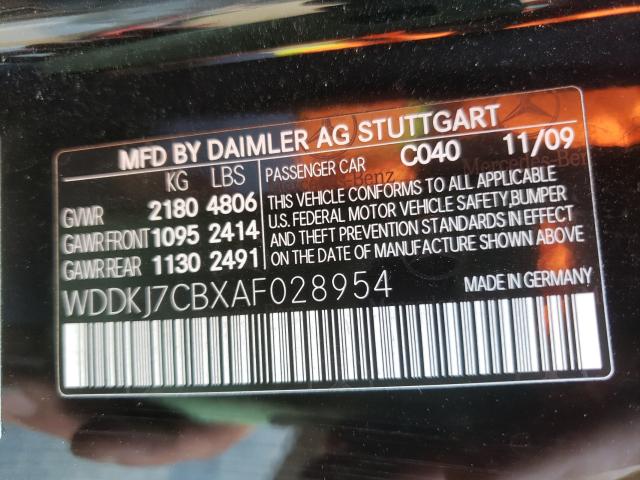 2010 MERCEDES-BENZ E 550 WDDKJ7CBXAF028954