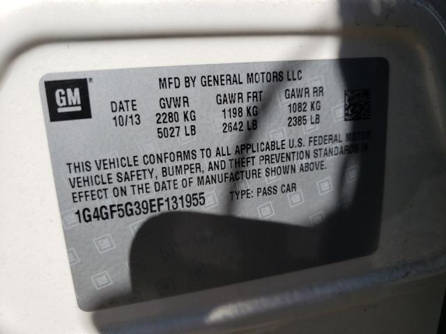 2014 BUICK LACROSSE T 1G4GF5G39EF131955