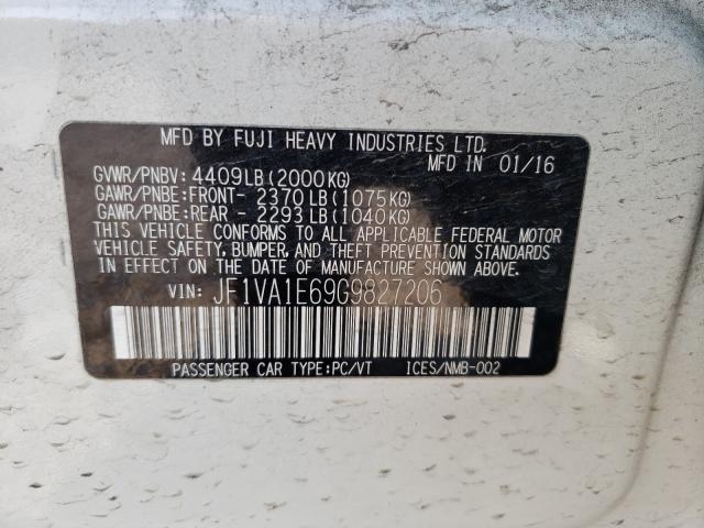2016 SUBARU WRX PREMIU JF1VA1E69G9827206