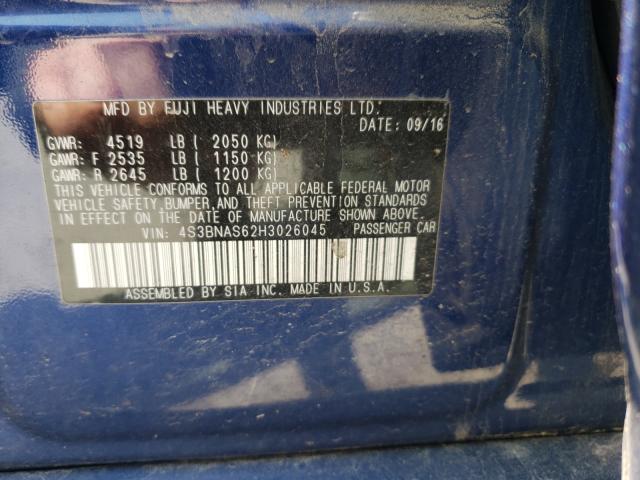 2017 SUBARU LEGACY SPO 4S3BNAS62H3026045