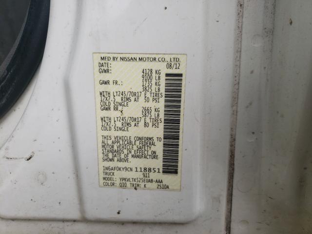 2012 NISSAN NV 2500 1N6AF0KY9CN118851