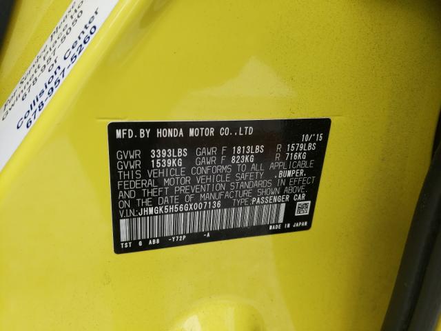2016 HONDA FIT LX JHMGK5H56GX007136