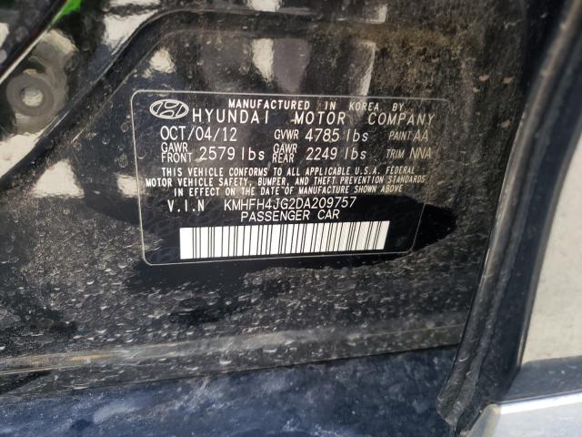 2013 HYUNDAI AZERA GLS KMHFH4JG2DA209757