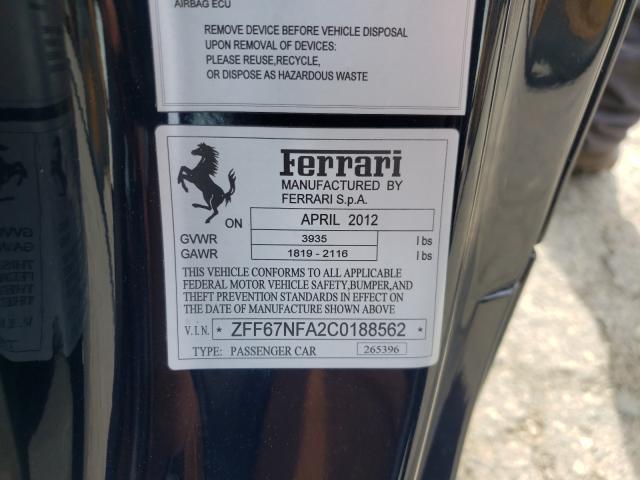 2012 FERRARI 458 ITALIA ZFF67NFA2C0188562