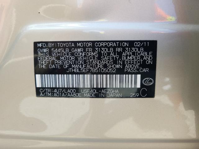 2011 LEXUS LS 460 JTHBL5EF7B5105052