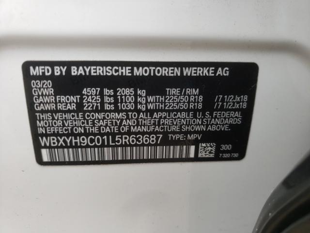 VIN WBXYH9C01L5R63687 2020 BMW X2, Sdrive28I no.10