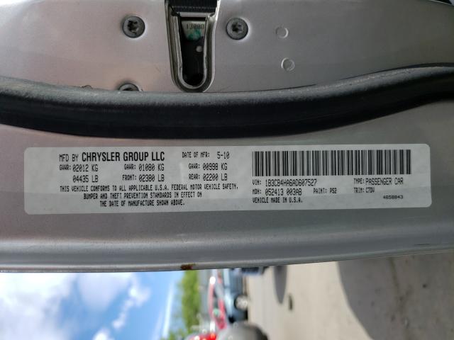 2010 DODGE CALIBER SX 1B3CB4HA6AD607527
