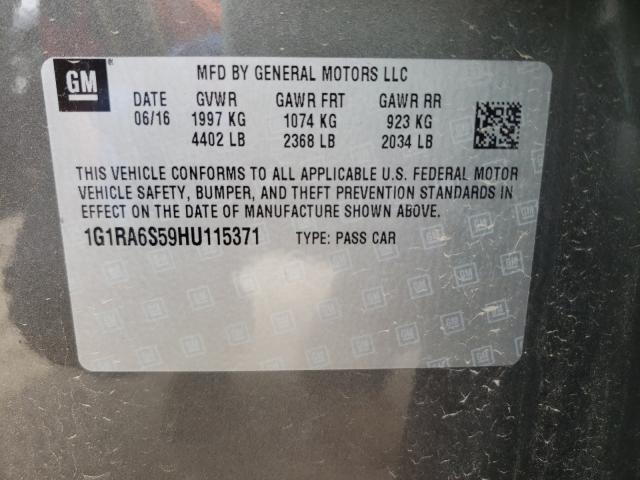 VIN 1G1RA6S59HU115371 2017 Chevrolet Volt, LT no.10