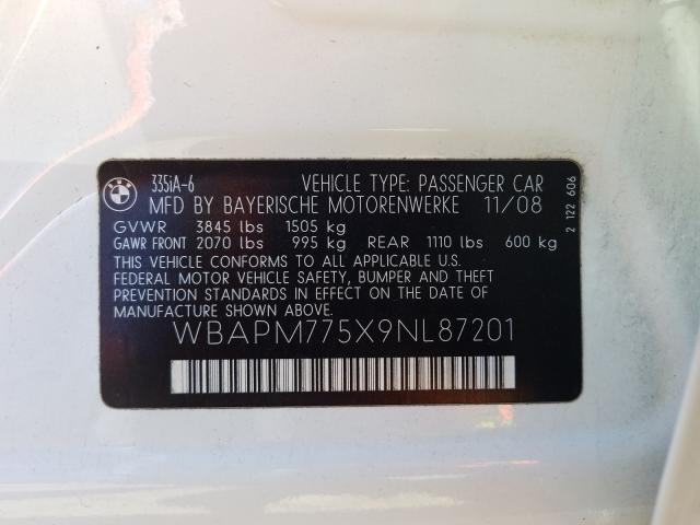 WBAPM775X9NL87201 Bmw 335 I 2009. Фото: 9
