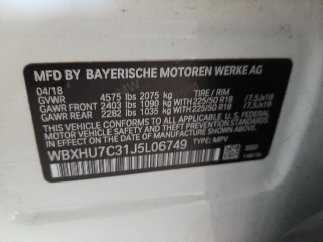 2018 BMW X1 SDRIVE2 WBXHU7C31J5L06749