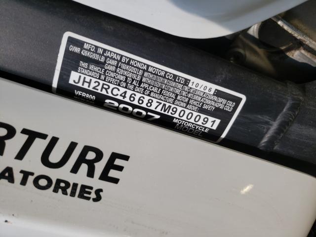 2007 HONDA VFR800 JH2RC46687M900091