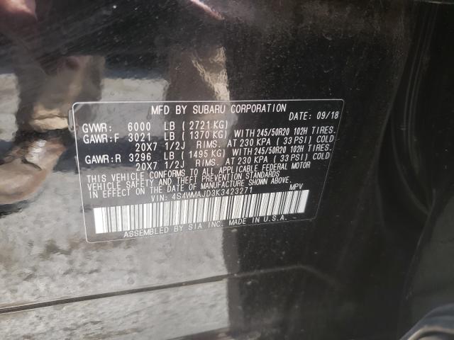 2019 SUBARU ASCENT LIM 4S4WMAJD3K3423271