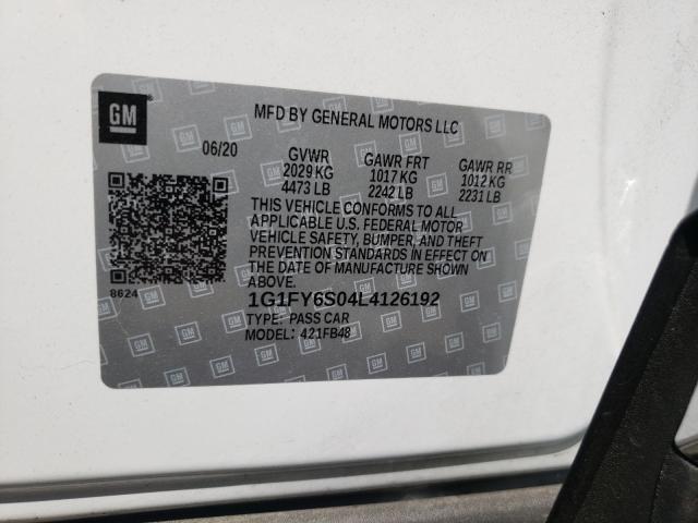 2020 CHEVROLET BOLT EV LT 1G1FY6S04L4126192