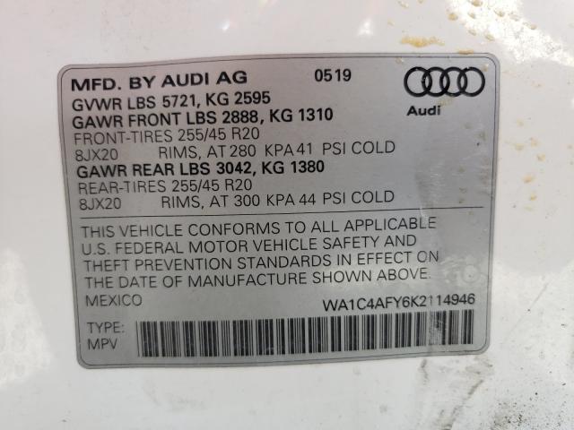 2019 AUDI SQ5 PRESTI WA1C4AFY6K2114946