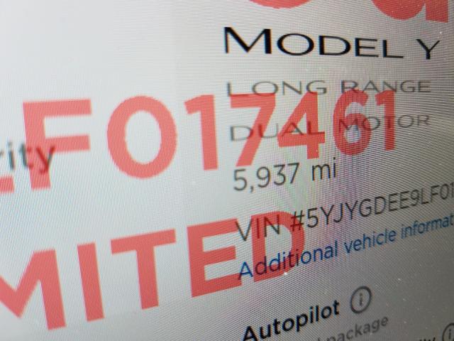 2020 TESLA MODEL Y 5YJYGDEE9LF017461