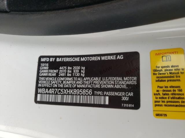 2017 BMW 430I WBA4R7C5XHK895856