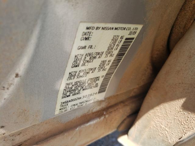 2010 NISSAN TITAN XE 1N6BA0ED2AN303624