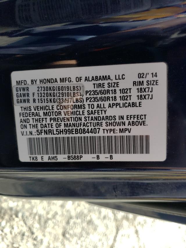 2014 HONDA ODYSSEY TO 5FNRL5H99EB084407