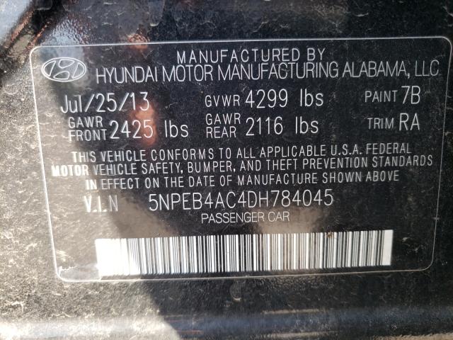 2013 HYUNDAI SONATA GLS 5NPEB4AC4DH784045