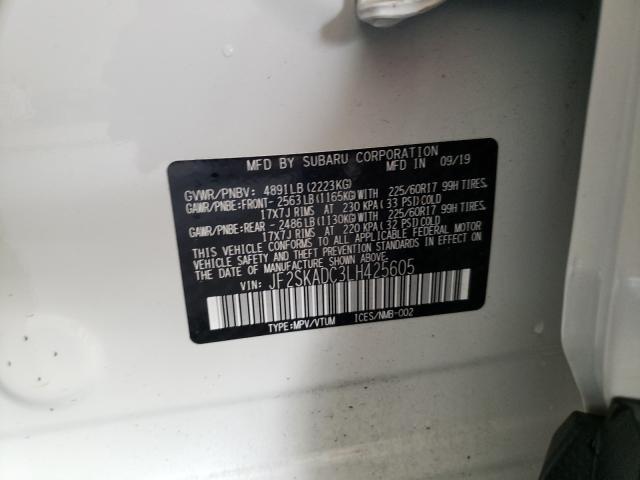 2020 SUBARU FORESTER JF2SKADC3LH425605