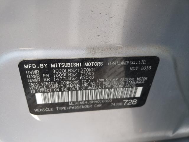 2017 MITSUBISHI MIRAGE GT ML32A5HJ6HH016090