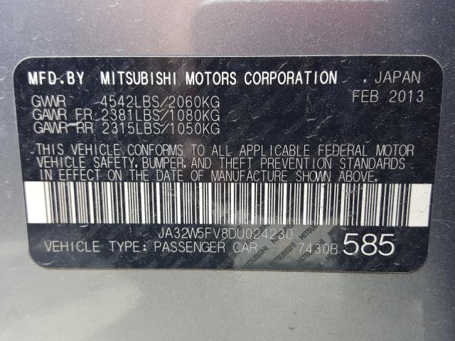 2013 MITSUBISHI LANCER EVO JA32W5FV8DU024230