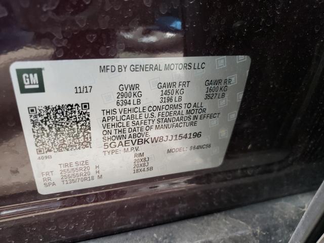 2018 BUICK ENCLAVE PR 5GAEVBKW8JJ154196