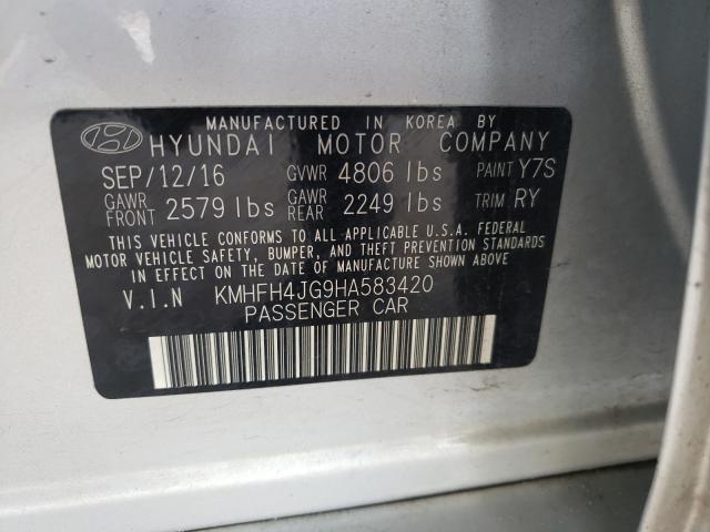 2017 HYUNDAI AZERA LIMI KMHFH4JG9HA583420