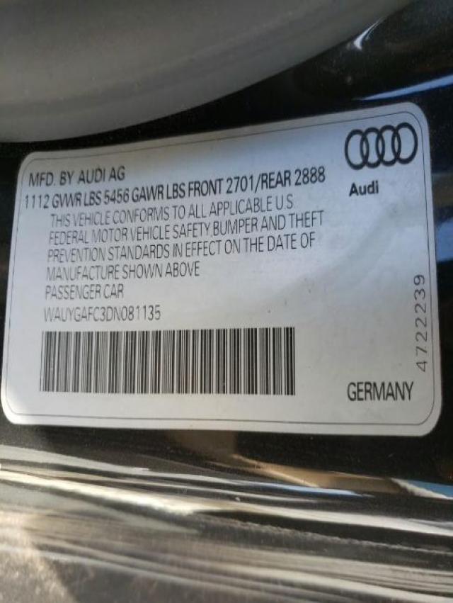 2013 AUDI A7 PREMIUM WAUYGAFC3DN081135