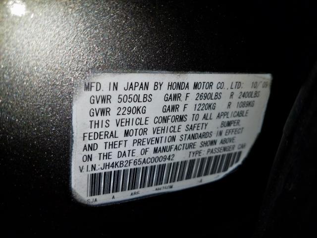 2010 ACURA RL JH4KB2F65AC000942