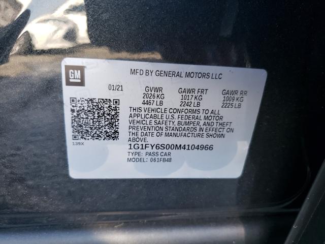 2021 CHEVROLET BOLT EV LT 1G1FY6S00M4104966